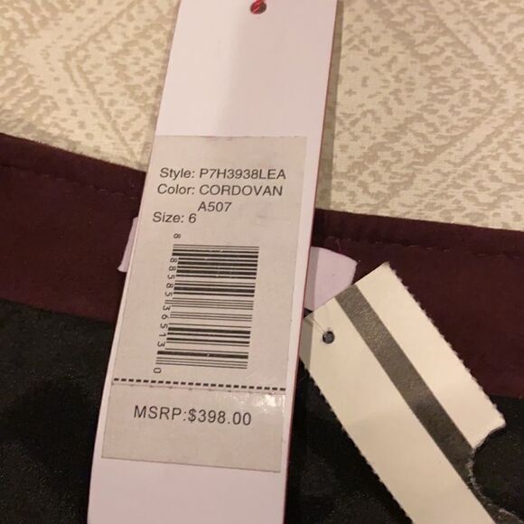 Parker Burgundy Milos Loop Ring Suede Skirt - Size 6 - Picture 6 of 8